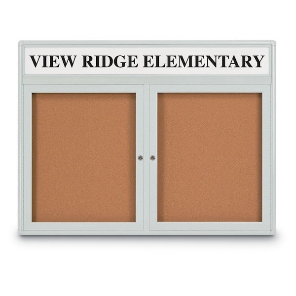 Double Door Radius Corkboard, 48"x36", Hea, UV7013RC-BLACKRC-BLACK